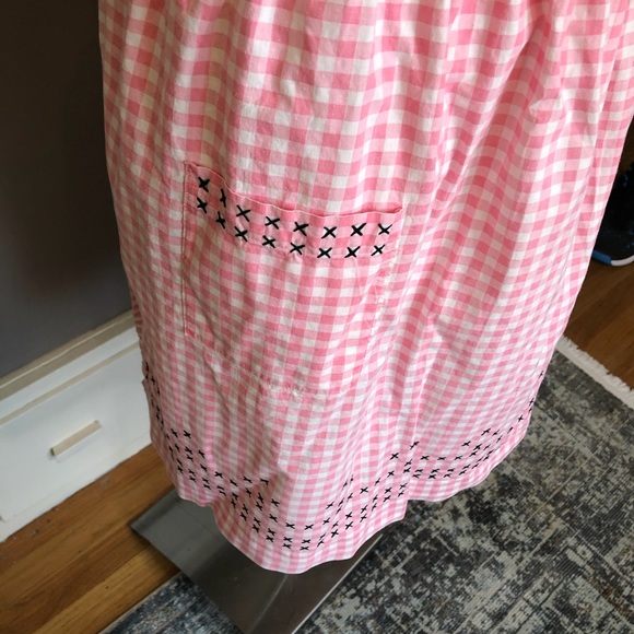 Vintage 50’s pink & white gingham half apron - Picture 4 of 6